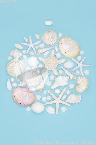 Image of Seashell Abstract Christmas Tree Round Decoration