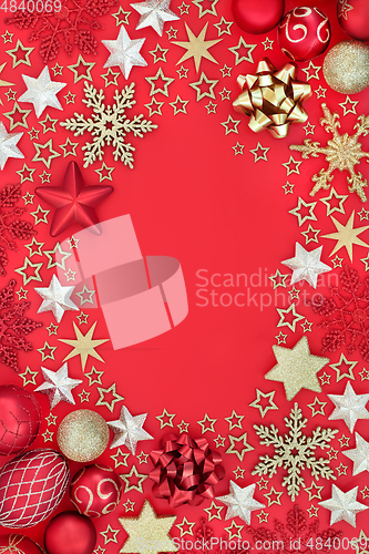 Image of Festive Christmas Decorative Background Border