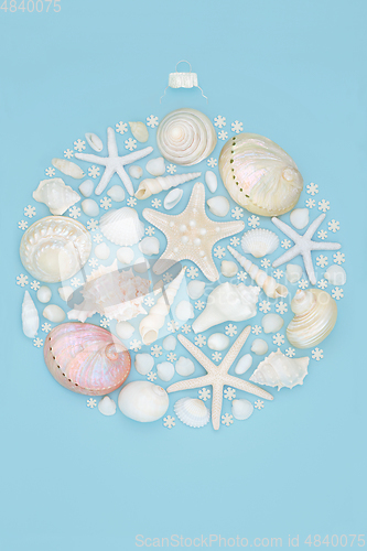 Image of Abstract Seashell and Snowflake Christmas Bauble 