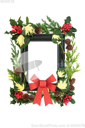 Image of Festive Christmas Abstract Wooden Frame 