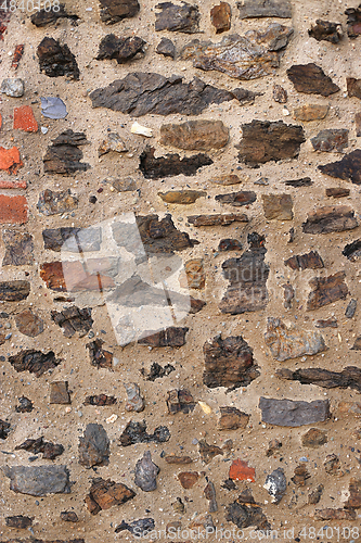 Image of Ancient wall with stones and bricks