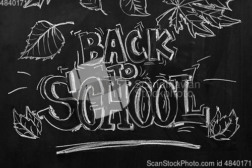 Image of back to school lettering drawn on chalkboard