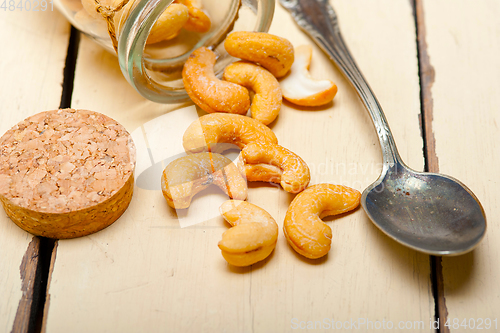 Image of cashew nuts on a glass jar