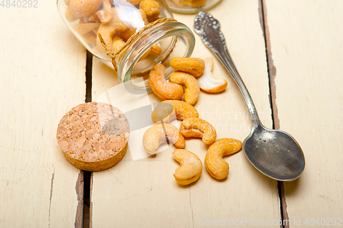 Image of cashew nuts on a glass jar