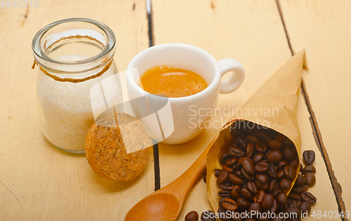 Image of espresso coffee and beans