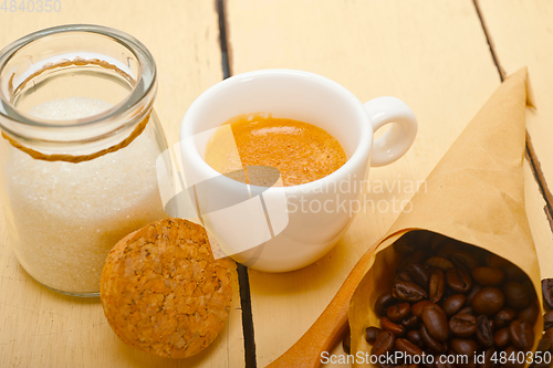 Image of espresso coffee and beans