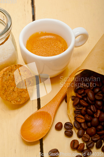 Image of espresso coffee and beans