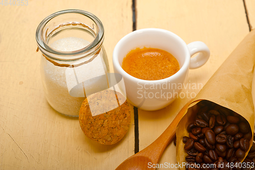 Image of espresso coffee and beans