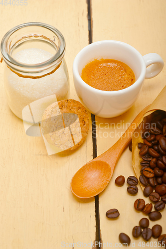 Image of espresso coffee and beans