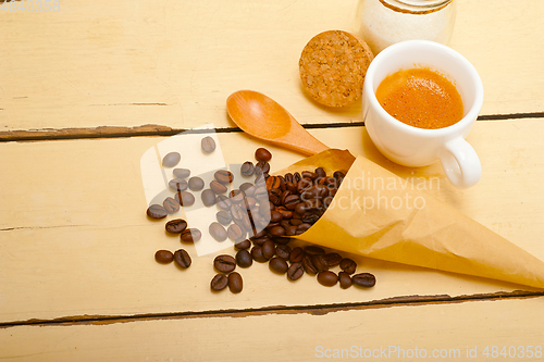 Image of espresso coffee and beans