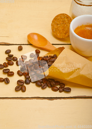 Image of espresso coffee and beans