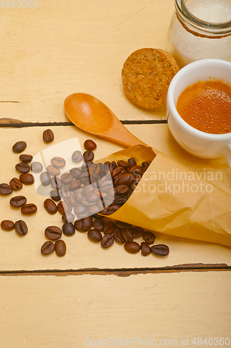 Image of espresso coffee and beans