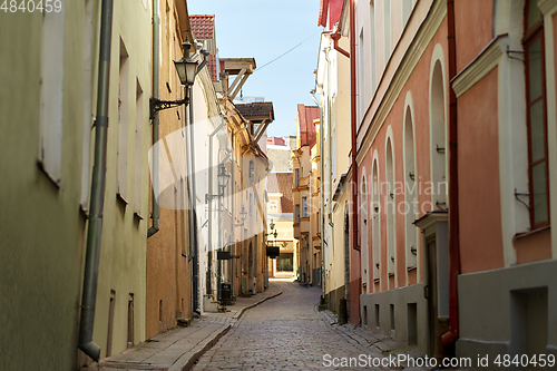 Image of empty street of Tallinn city old town