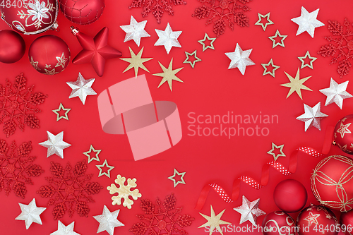 Image of Festive Christmas Decorative Background Border