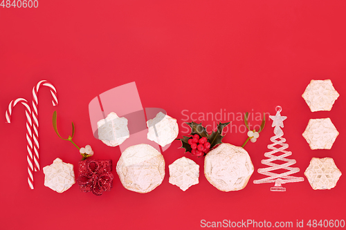 Image of Happy Holiday Christmas Mince Pies and Decorations