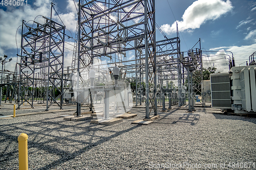 Image of Electric High-voltage power substation