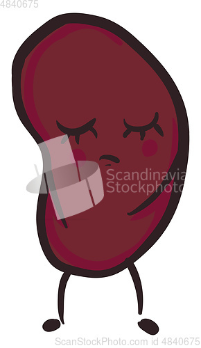 Image of Sad bean illustration vector on white background 