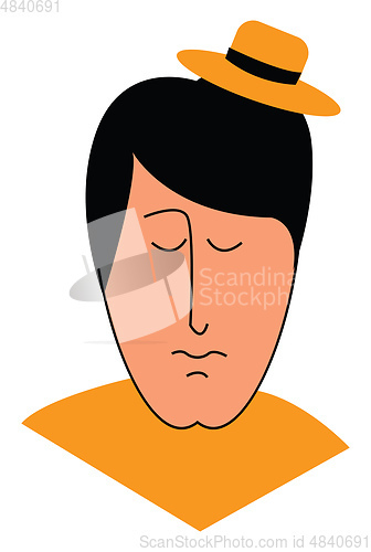 Image of A man with little orange hat vector or color illustration