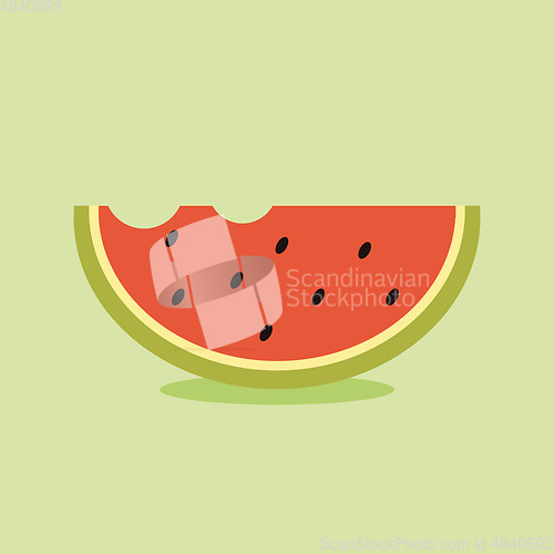 Image of Slice of watermelon vector or color illustration
