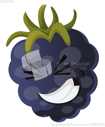 Image of Mulberry monster trying really hard illustration vector on white