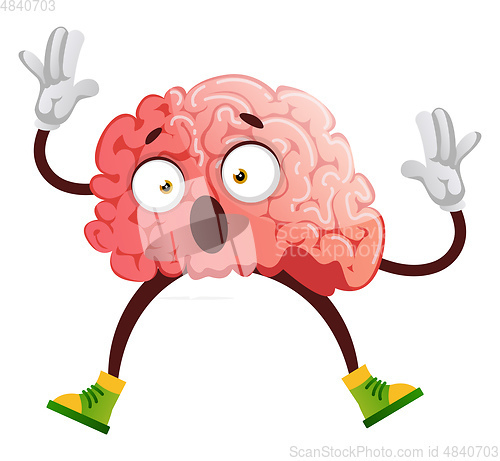 Image of Brain is stunned, illustration, vector on white background.