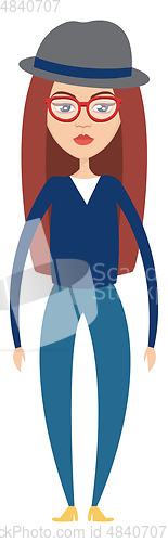 Image of Woman with hat illustration vector on white background
