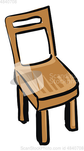 Image of Painting of a brown wooden chair vector or color illustration