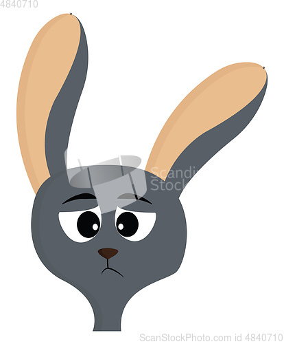 Image of A sad grey rabbit vector or color illustration