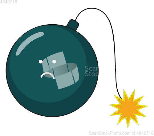 Image of A sad bomb vector or color illustration