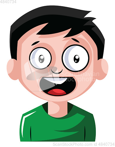 Image of Black haired guy is feeling romantic illustration vector on whit