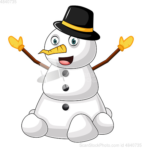 Image of Snowman with hat illustration vector on white background