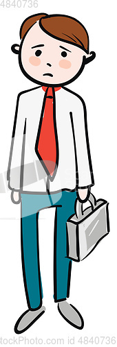 Image of Sad businessman vector illustration 