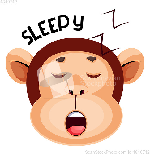 Image of Monkey is sleeping, illustration, vector on white background.