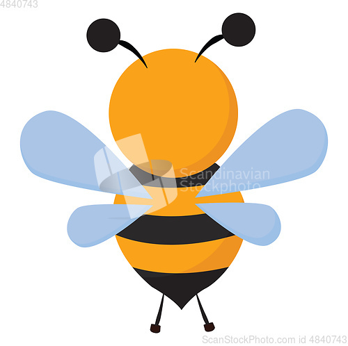 Image of Clipart of a bee set on isolated white background viewed from th