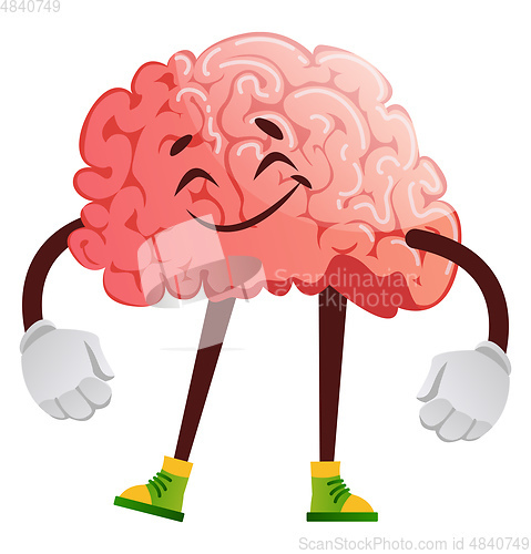 Image of Brain is satisfied, illustration, vector on white background.