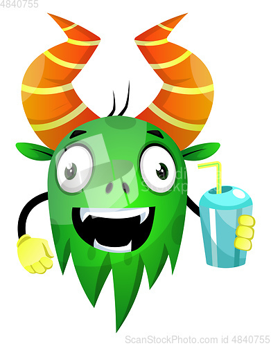 Image of Monster with water, illustration, vector on white background.