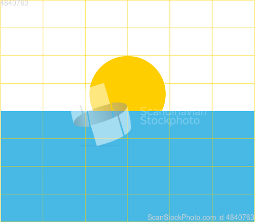 Image of Rising sun vector or color illustration