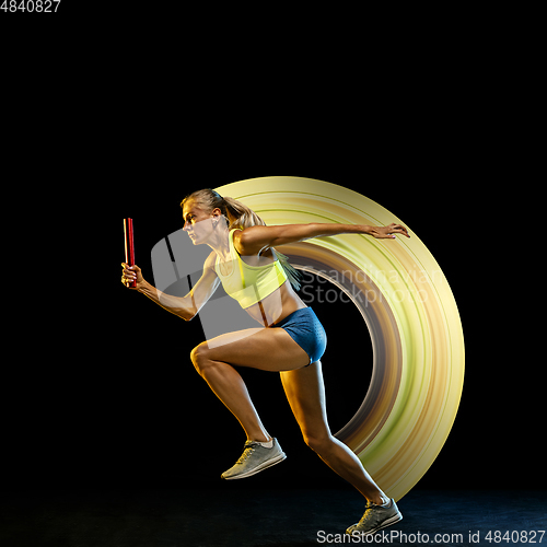 Image of Abstract desing, concept of sport, action, motion in sport