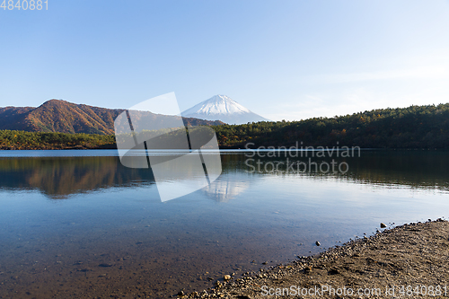 Image of Lake saiko and mount Fuji