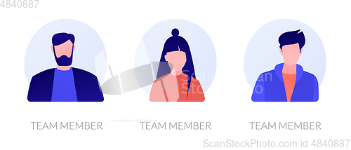 Image of Team member vector concept metaphors.