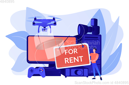 Image of Renting electronic device concept vector illustration.
