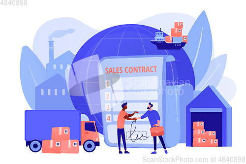 Image of Sales contract terms concept vector illustration