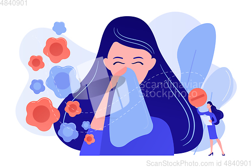 Image of Seasonal allergy concept vector illustration.