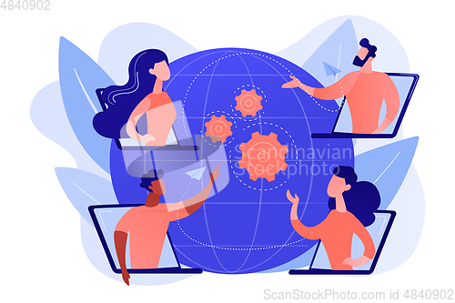 Image of Online meetup concept vector illustration