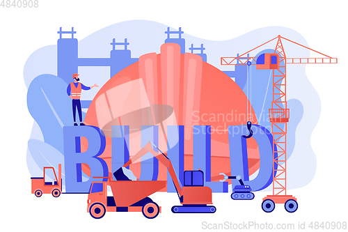 Image of Modern construction machinery concept vector illustration