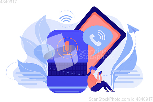 Image of Hands-free phone calling concept vector illustration.