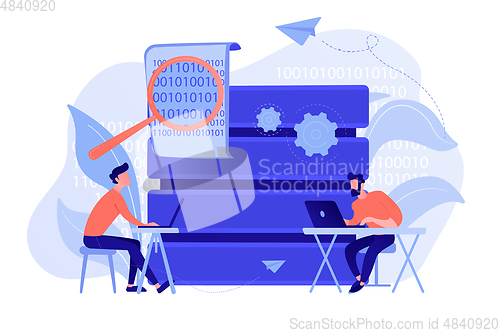 Image of Big data programming concept vector illustration.