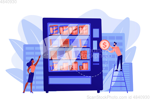 Image of Vending machine service concept vector illustration.