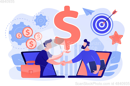 Image of Business-to-business sales concept vector illustration.