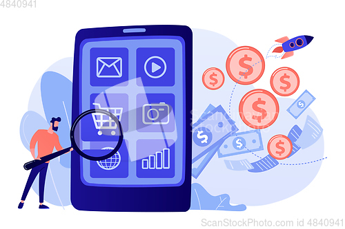 Image of App monetization concept vector illustration.